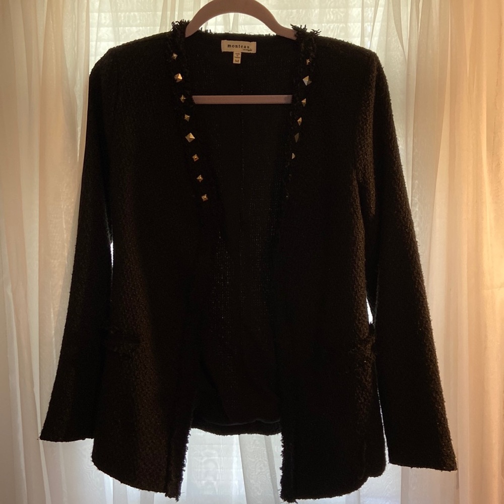 Black polyester blazer